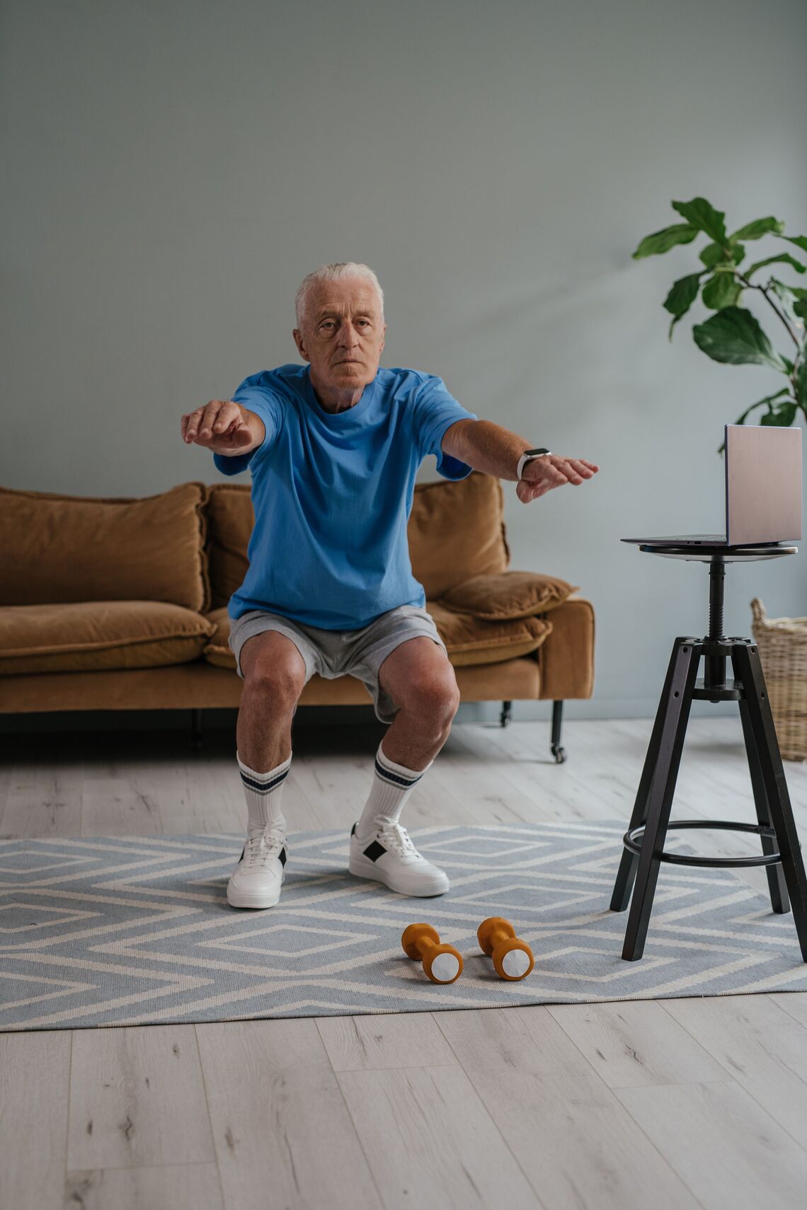 Older man exercising